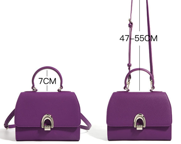 Halo Chic – Elegant Cowhide Shoulder Handbag