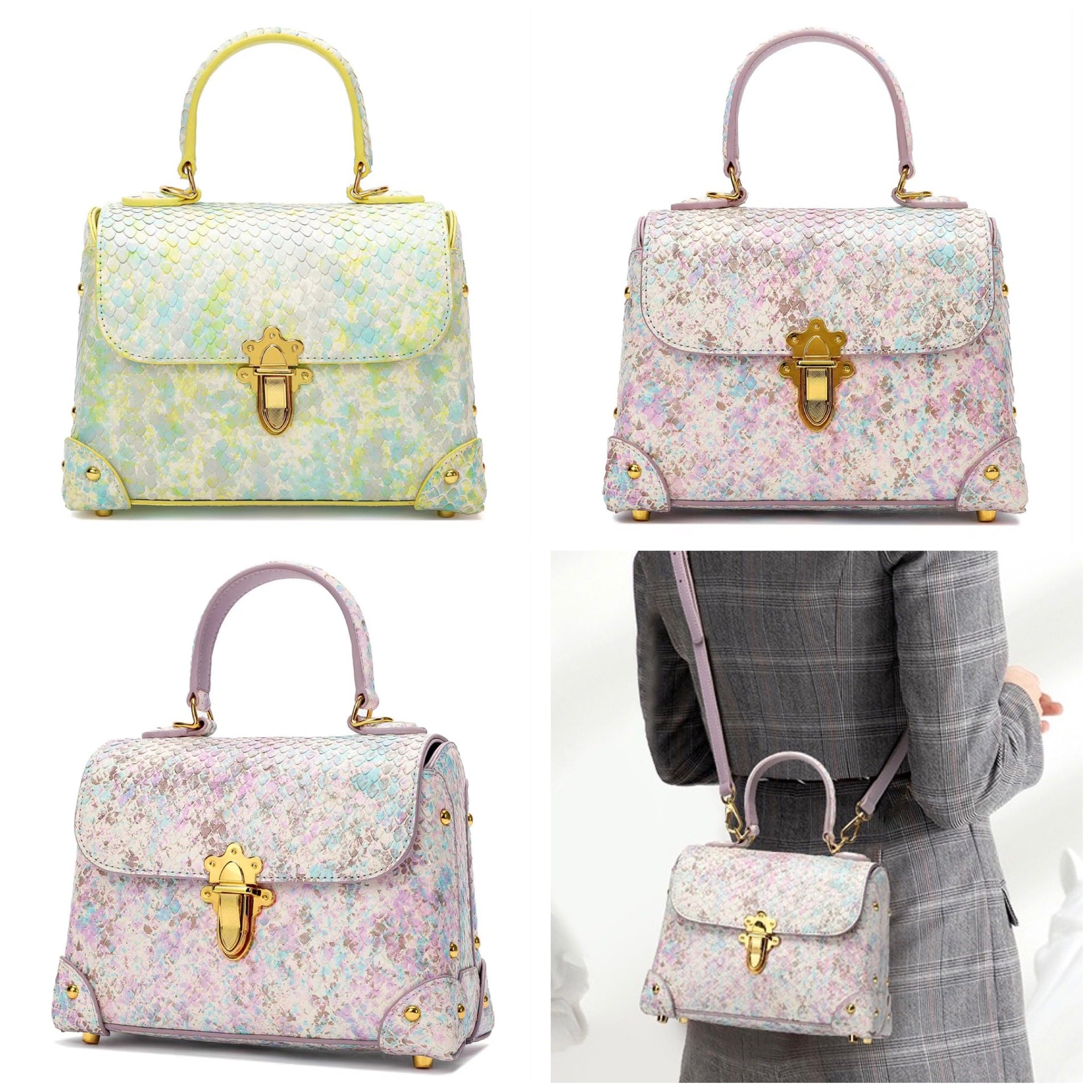 Miss Americana Pastel Snake Leather Bag