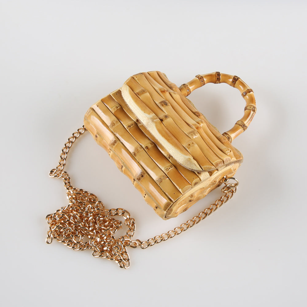 Golden Hour Optimist – Bamboo Chain Mini Bag