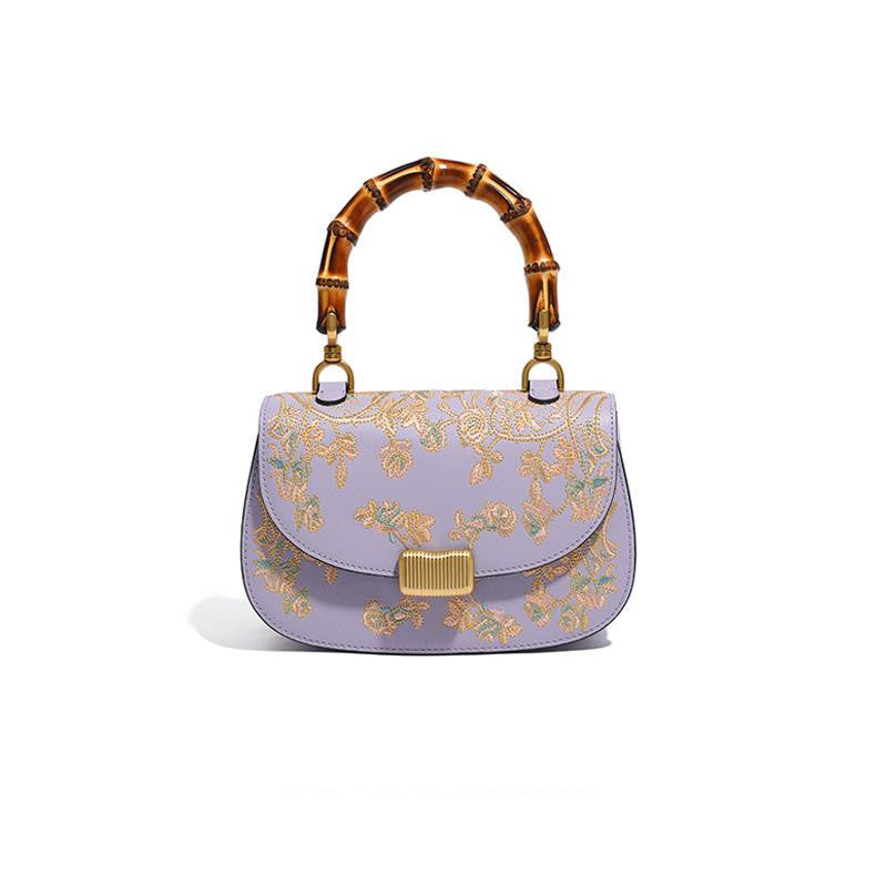 Executive Bloom - Cowhide Embroidery Handbag
