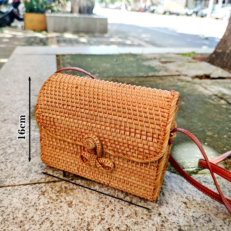 Espresso Yourself – Rattan Envelope Shoulder Bag