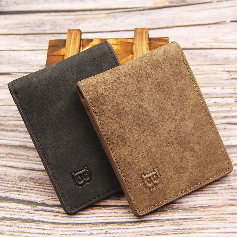 Blinding Lines Bifold – Men's Short Vintage Frosted Wallet