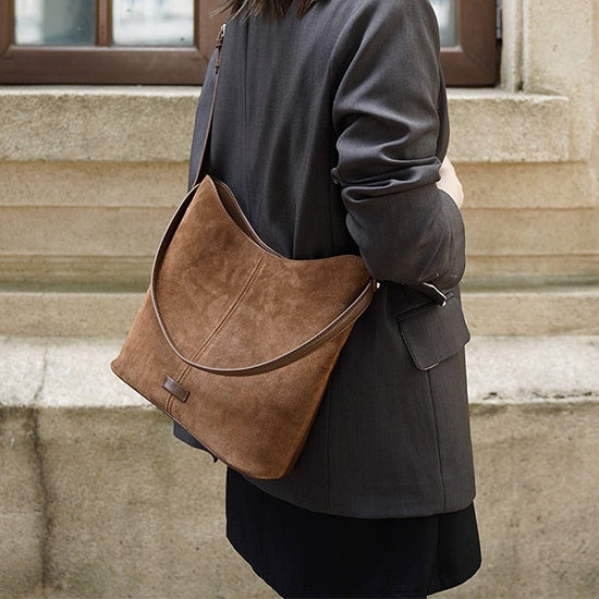 Levitating Luxe – Suede Bucket Crossbody