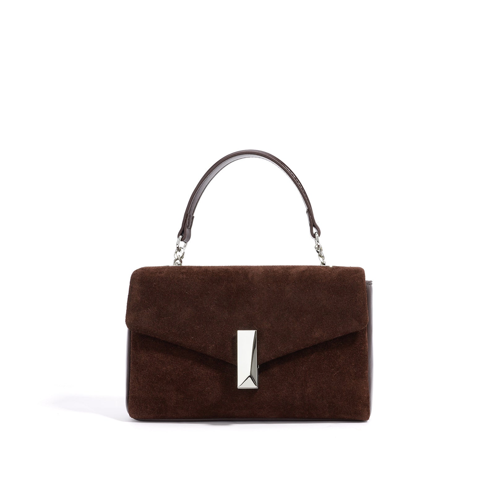 Coffeehouse Poise – Suede Chain Shoulder Bag