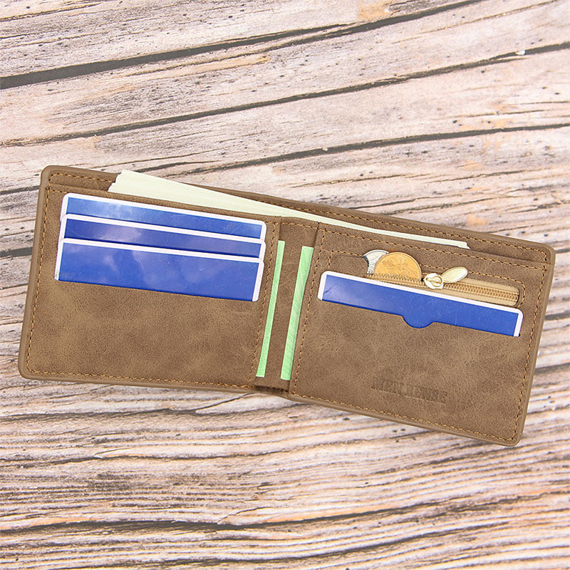 Blinding Lines Bifold – Men's Short Vintage Frosted Wallet