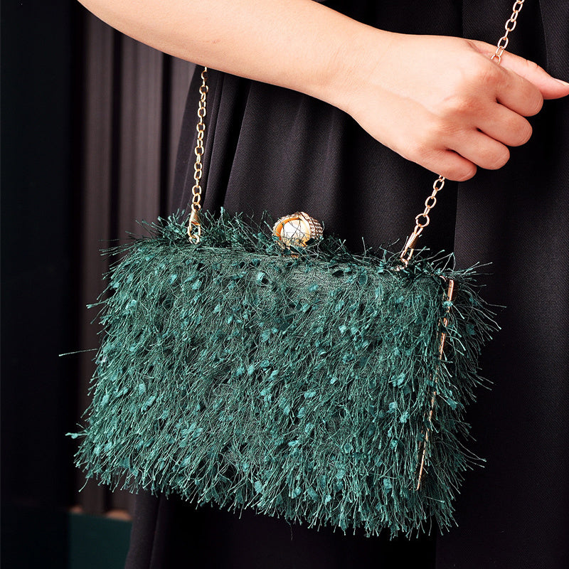 Nevermore Nightshade – Pearl Clasp Tassel Evening Bag